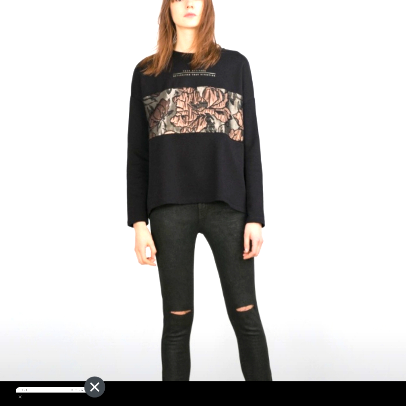 Zara Brocade Patch Pullover